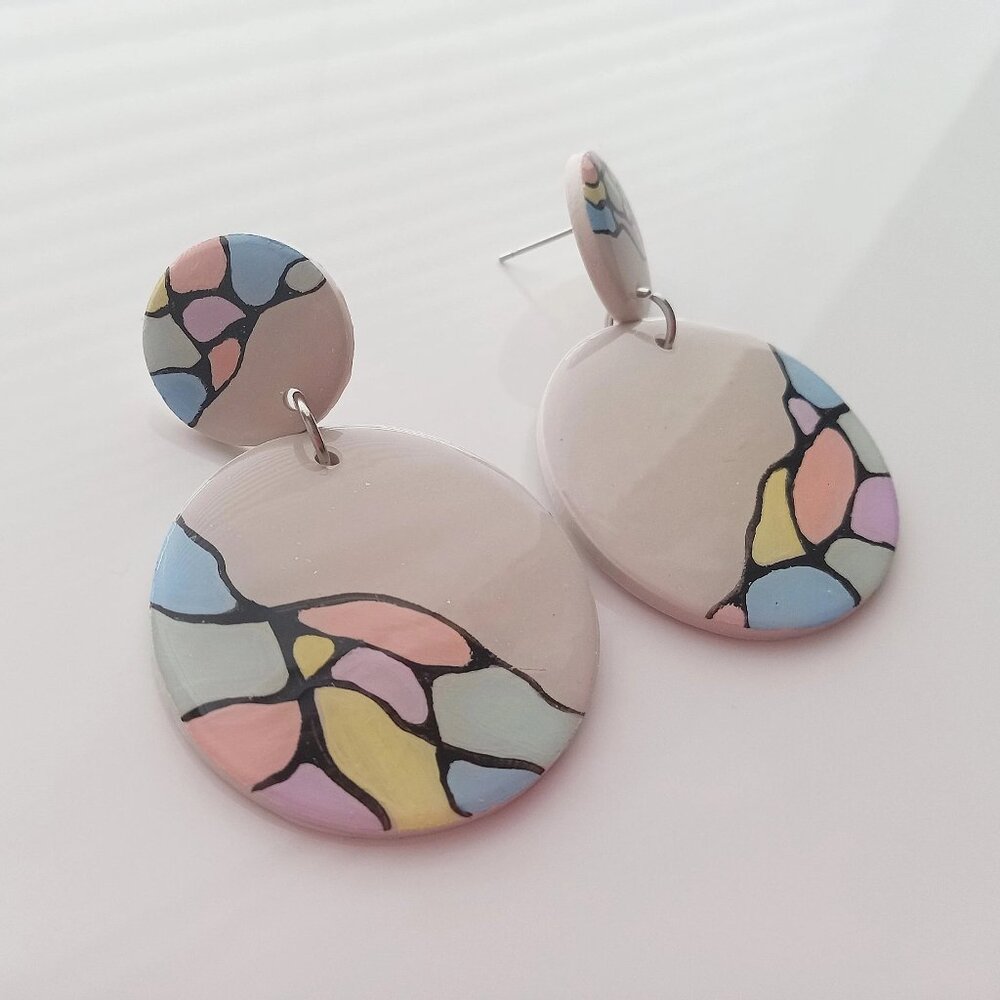 Neurographic Handmade Polymer Clay earrings